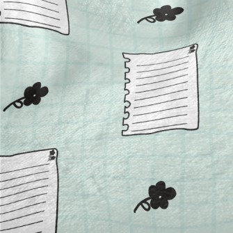 Blank Paper And Flowers Minky