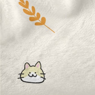 Cute Little Cat And Rice Minky