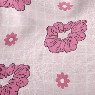 Bright Pink Hairband Flowers Minky
