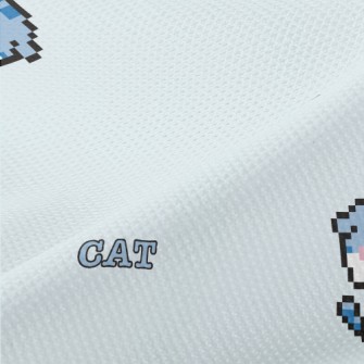Cartoon Pixel Cat Piqué