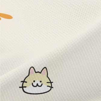 Cute Little Cat And Rice Piqué