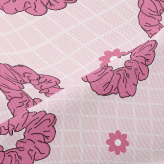 Bright Pink Hairband Flowers Piqué