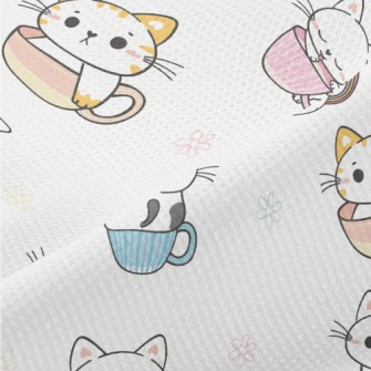 Cats In Mugs Piqué