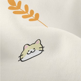 Cute Little Cat And Rice Lightweight Performance Linen