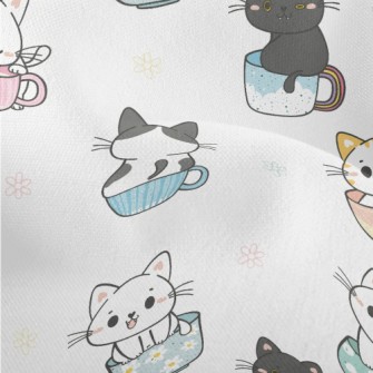 Cats In Mugs Lightweight Performance Linen