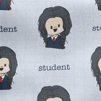 Graffiti Student Girl Jersey Backed Fleece