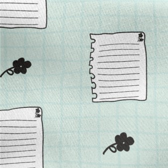 Blank Paper And Flowers Jersey Backed Fleece