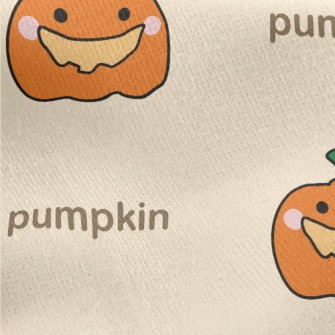 Cute Smiling Pumpkin Jersey Backed Fleece