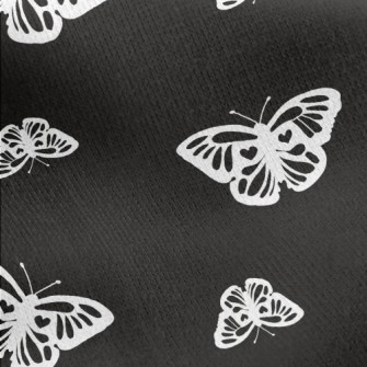 White Delicate Butterfly Jersey Backed Fleece