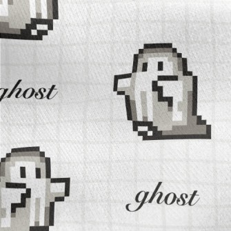 Pixel Cute Ghost Jersey Backed Fleece