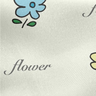 Colorful Simple Flowers Jersey Backed Fleece