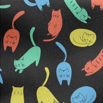 Colorful Cat Jersey Backed Fleece