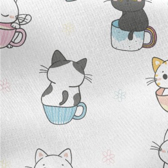 Cats In Mugs Jersey Backed Fleece