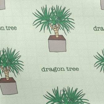 Hand Drawn Potted Dragon Tree Pongee