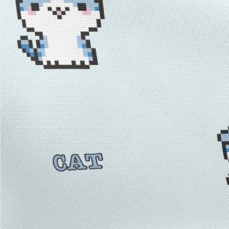 Cartoon Pixel Cat Pongee