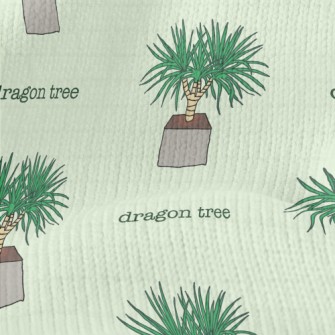 Hand Drawn Potted Dragon Tree Stretch Jersey