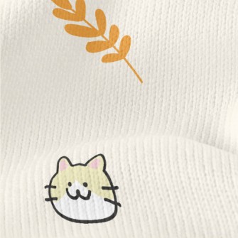 Cute Little Cat And Rice Stretch Jersey