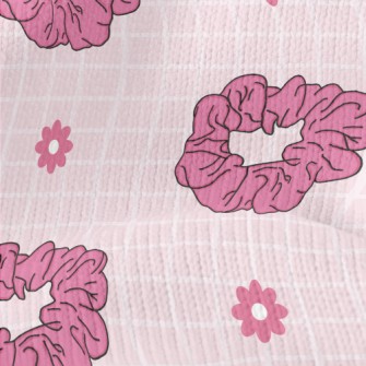 Bright Pink Hairband Flowers Stretch Jersey