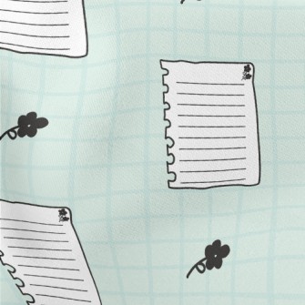 Blank Paper And Flowers Lightweight Cotton Poplin