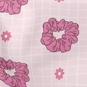 Bright Pink Hairband Flowers Lightweight Cotton Poplin
