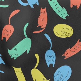 Colorful Cat Lightweight Cotton Poplin