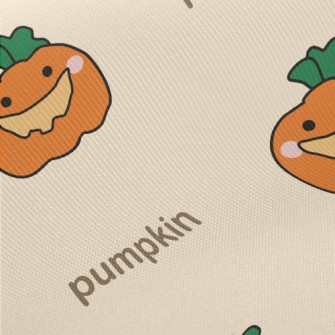 Cute Smiling Pumpkin Midweight Cotton Poplin