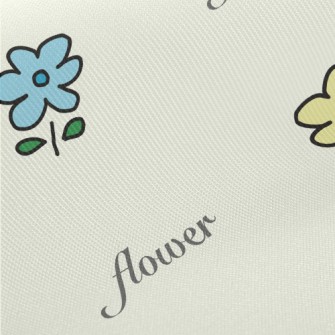Colorful Simple Flowers Midweight Cotton Poplin