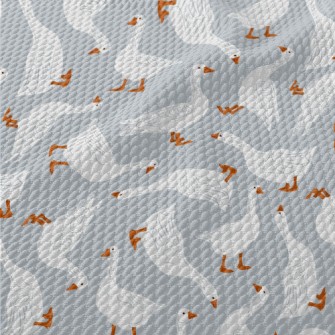 Hand Drawn Goose Birdseye Piqué