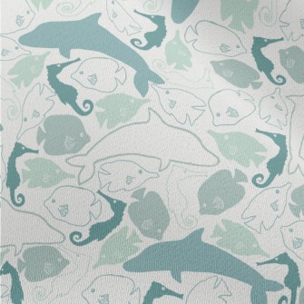 Color Block Dolphin Seahorse F Chiffon