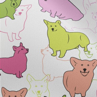 Brightly Colored Corgi Chiffon