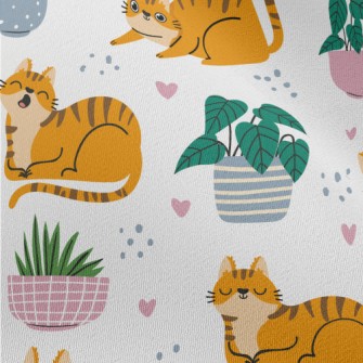 Striped Cute House Cat Chiffon