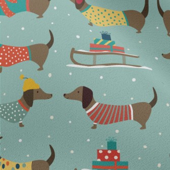 Dachshund Dressed Warmly For W Chiffon