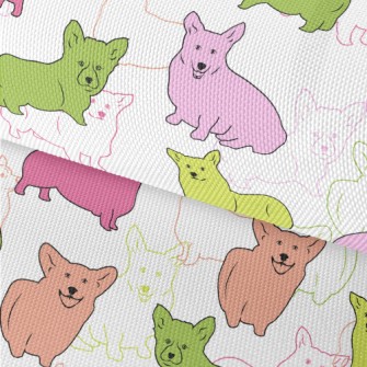 Brightly Colored Corgi Waterproof Oxford
