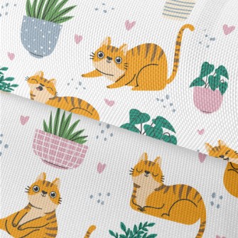 Striped Cute House Cat Waterproof Oxford