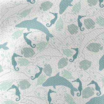 Color Block Dolphin Seahorse F Waterproof Canvas