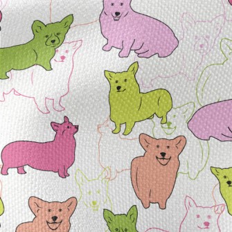 Brightly Colored Corgi Waterproof Canvas