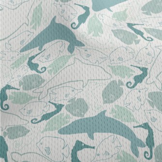 Color Block Dolphin Seahorse F Athletic Mesh Flat Back