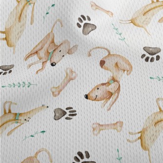 Hand Drawn Naughty Dog Athletic Mesh Flat Back