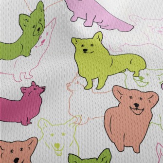 Brightly Colored Corgi Athletic Mesh Flat Back