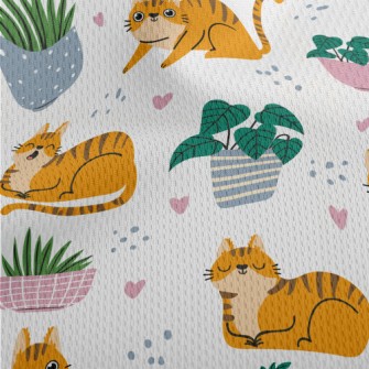 Striped Cute House Cat Athletic Mesh Flat Back