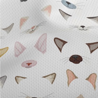 Different Cat Ears And Noses Athletic Mesh Flat Back