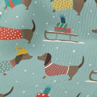 Dachshund Dressed Warmly For W Terry