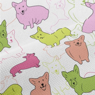 Brightly Colored Corgi Performance Linen