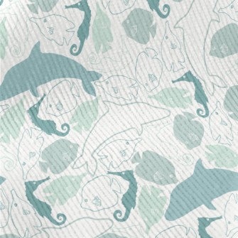 Color Block Dolphin Seahorse F Standard Corduroy