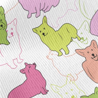 Brightly Colored Corgi Standard Corduroy