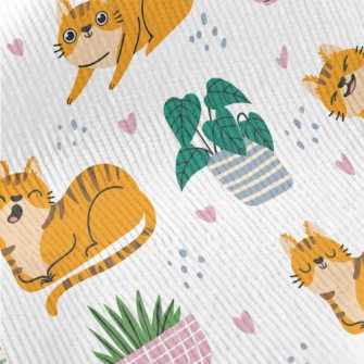 Striped Cute House Cat Standard Corduroy