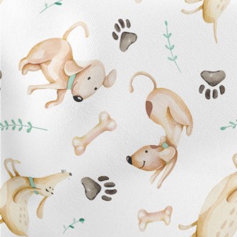 Hand Drawn Naughty Dog Stretch Ponte