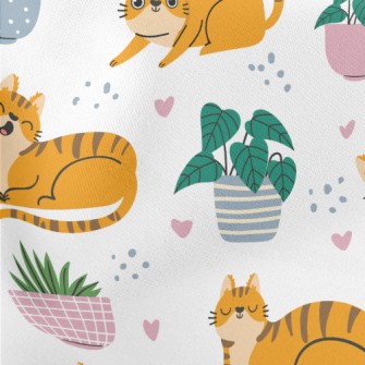 Striped Cute House Cat Stretch Ponte