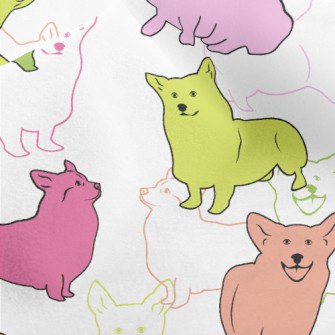 Brightly Colored Corgi Micro Fleece