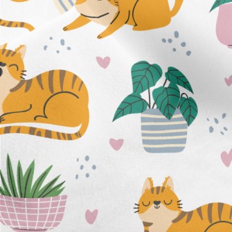 Striped Cute House Cat Micro Fleece